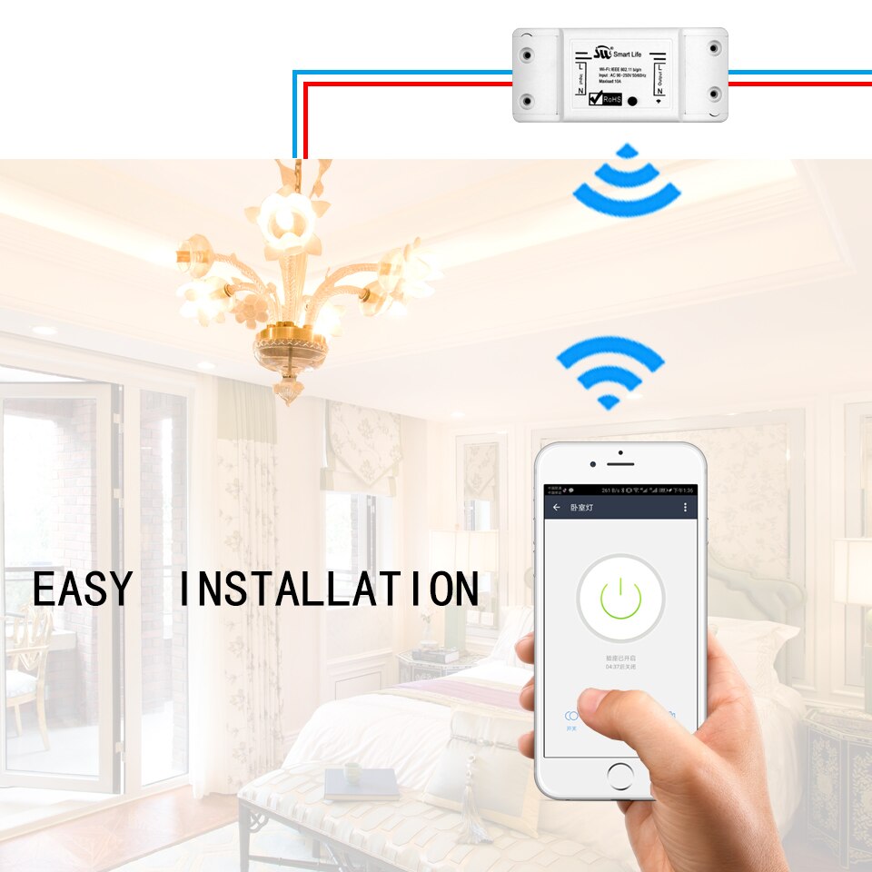 DIY WiFi Smart Light Switch Universal Breaker Timer Wireless Remote Control Works with Alexa Google Home Smart Home