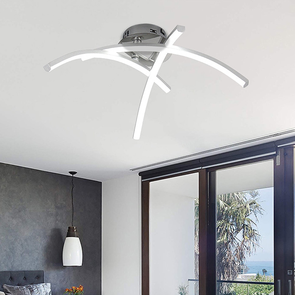 LED Ceiling Lights for Bedroom Living Room 24W 18W 12W Modern Pendant Ceiling Lamps AC85-265V Curved Design Ceiling Lighting