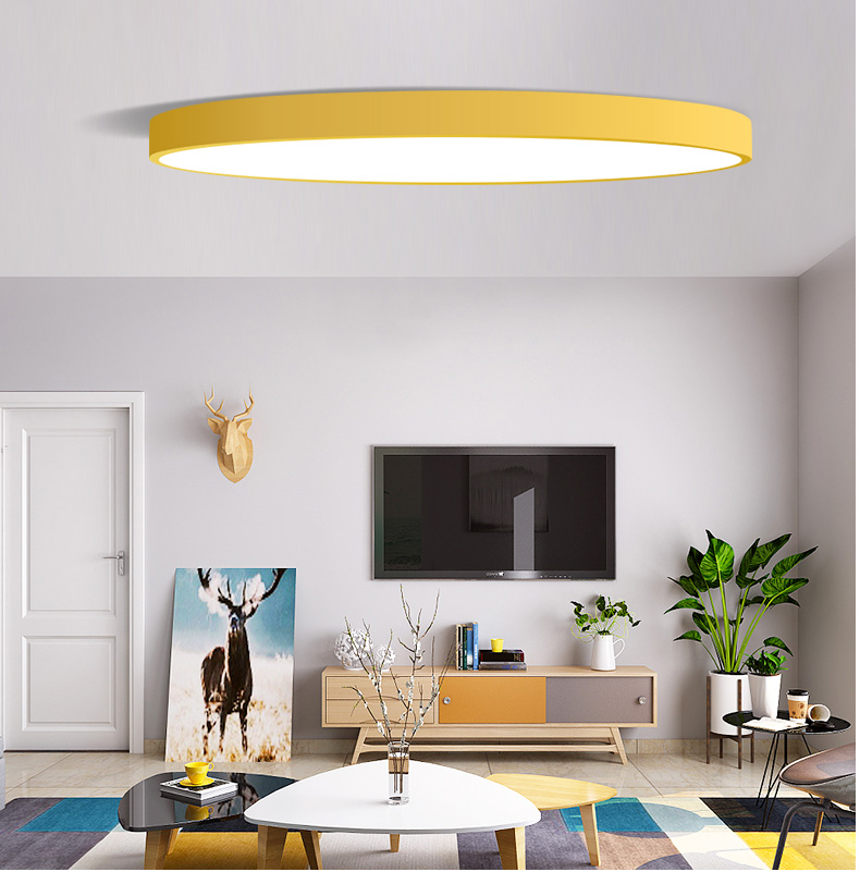 Modern LED Ceiling Light Dimmable Round Square Panel Lamp Fixture Living Room Bedroom Kitchen Surface Mount Flush Remote Control