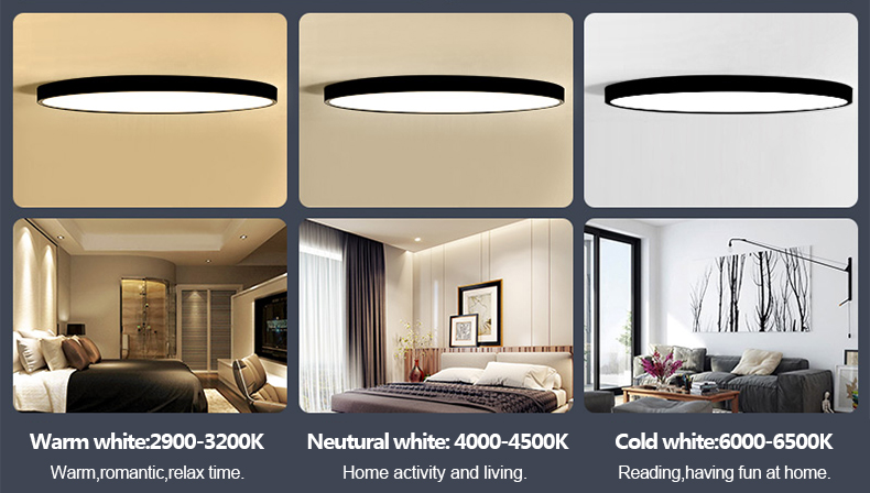 Modern LED Ceiling Light Dimmable Round Square Panel Lamp Fixture Living Room Bedroom Kitchen Surface Mount Flush Remote Control