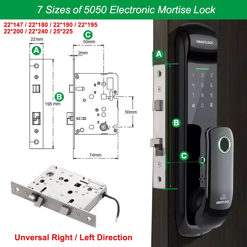 2022 NEW RAYKUBE FM08 Tuya Wifi Smart Door Lock TT Lock Fingerprint Lock Auto Electronic Bio-metric Lock for Smart Home