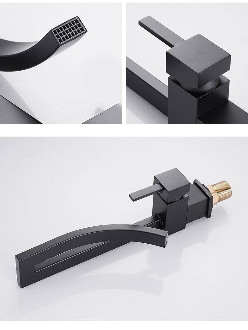 BAKALA Elegant Brass Bathroom Square Basin Faucet Luxury Sink Mixer Tap Deck Mounted Hot And Cold Sink Mixer Tap Faucet FA-12504