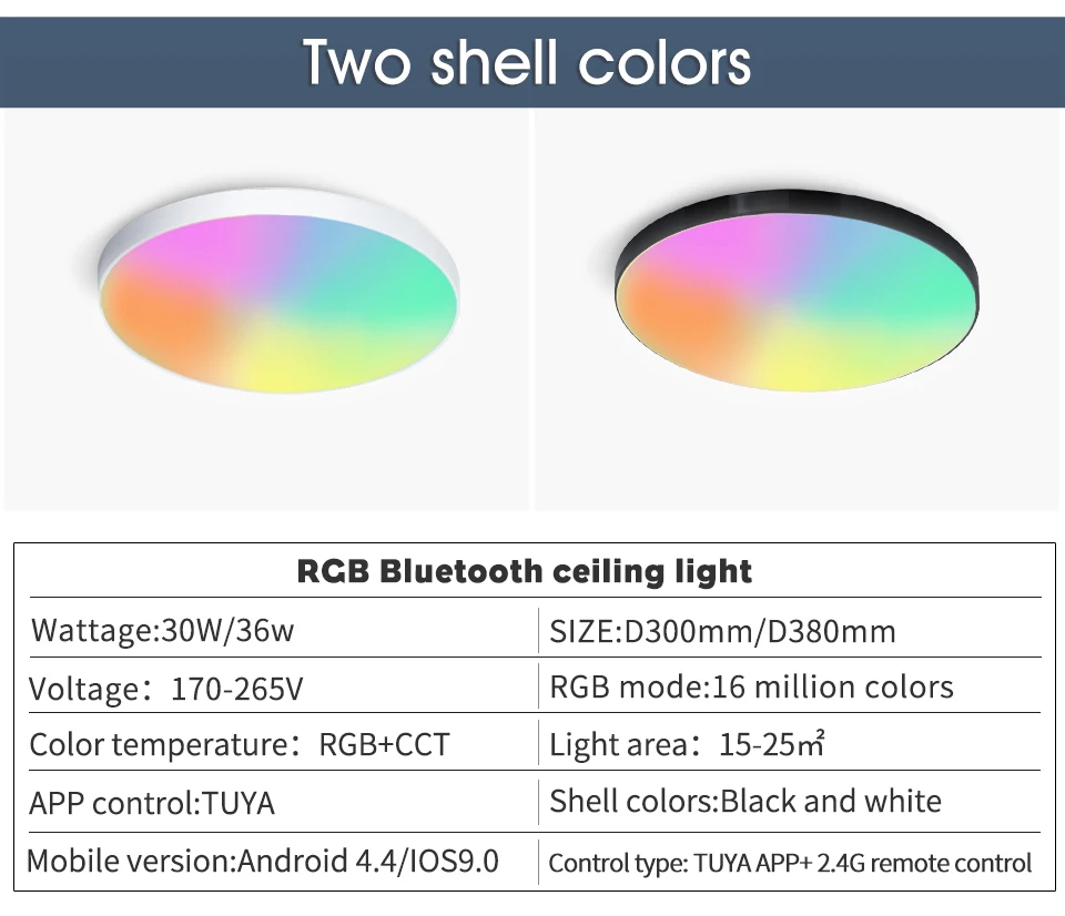 RGB Smart Ceiling Light LED Light with Speaker 30W 36W Audio Music Play TUYA APP Bluetooth WIFI Home Decor Bedroom Living Room RGB Smart Ceiling Light LED Light with Speaker 30W 36W Audio Music Play TUYA APP Bluetooth WIFI Home Decor Bedroom Living Room