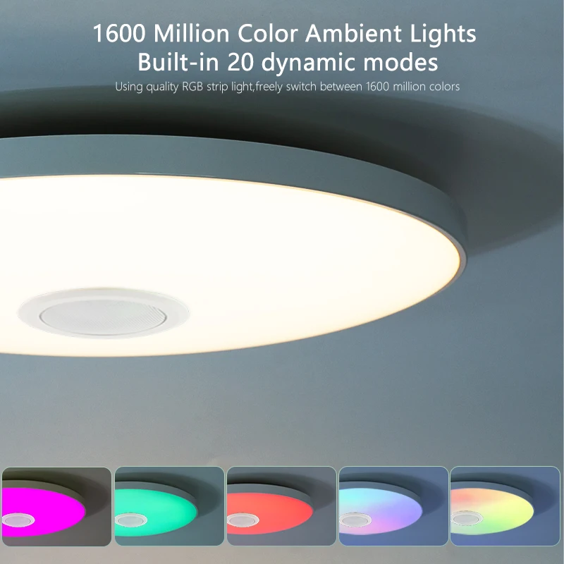 RGB Smart Ceiling Light LED Light with Speaker 30W 36W Audio Music Play TUYA APP Bluetooth WIFI Home Decor Bedroom Living Room RGB Smart Ceiling Light LED Light with Speaker 30W 36W Audio Music Play TUYA APP Bluetooth WIFI Home Decor Bedroom Living Room