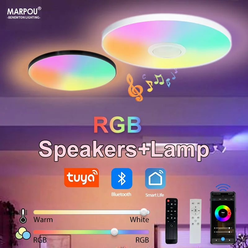 RGB Smart Ceiling Light LED Light with Speaker 30W 36W Audio Music Play TUYA APP Bluetooth WIFI Home Decor Bedroom Living Room RGB Smart Ceiling Light LED Light with Speaker 30W 36W Audio Music Play TUYA APP Bluetooth WIFI Home Decor Bedroom Living Room