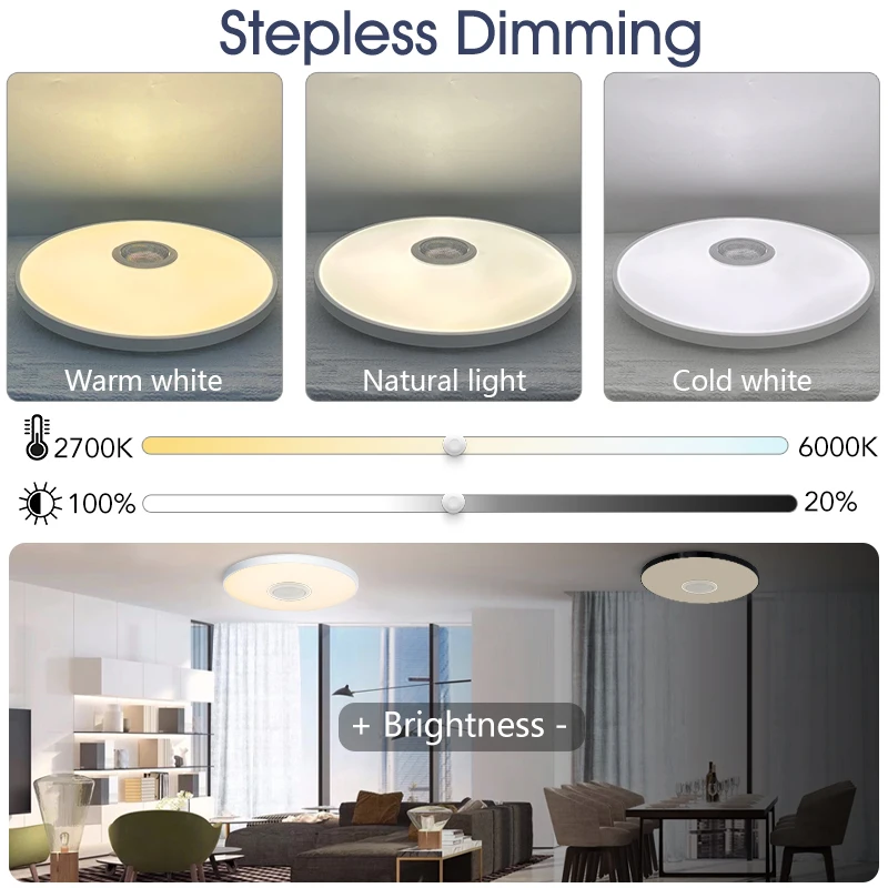 RGB Smart Ceiling Light LED Light with Speaker 30W 36W Audio Music Play TUYA APP Bluetooth WIFI Home Decor Bedroom Living Room RGB Smart Ceiling Light LED Light with Speaker 30W 36W Audio Music Play TUYA APP Bluetooth WIFI Home Decor Bedroom Living Room