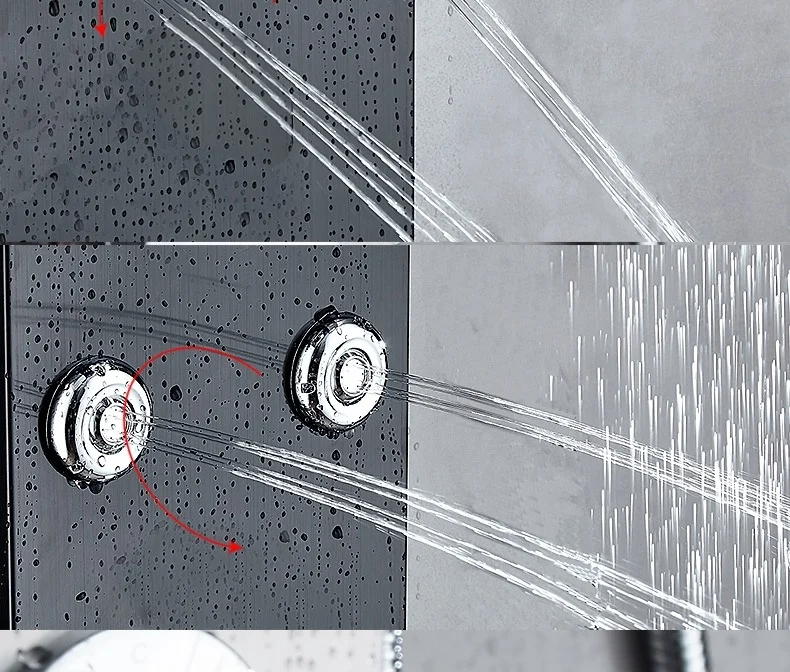 constant temperature 304 Stainless Steel Waterfall Spa Spray Smart Shower Panel Wall Shower Set