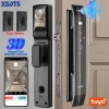 Tuya 3D Face Real-time Intercom Smart Door Lock Security Camera Intelligent Fingerprint Password Biometric Electronic Key Unlock