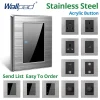 LED Light Switch Wall Switches Stainless steel Panel Sockets One-side Click Acrylic Button Interrupteur AC110~250V
