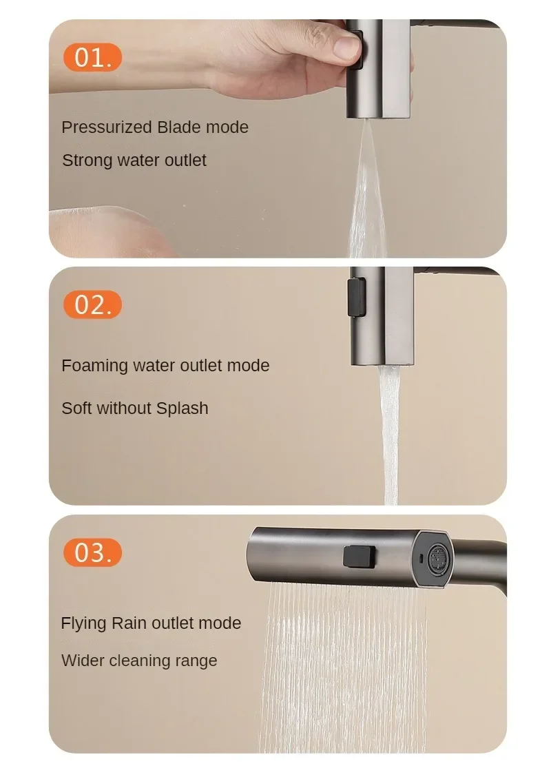 Bathroom faucets，No Need To Plug in Power LED Temperature Display Faucet Kitchen Faucet Modern Style Sink Faucet for Kitchen