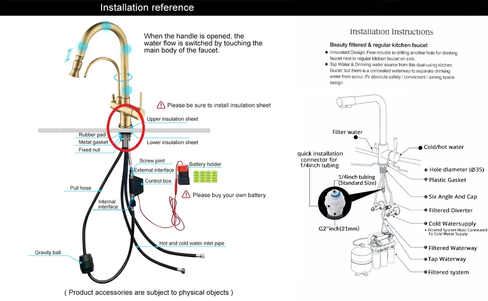 Waterfall Touch Filter Kitchen Faucet Quality Brass Hot Cold Kitchen Sink Mixer Tap 3 Ways Pure Water Touch on Kitchen Faucets