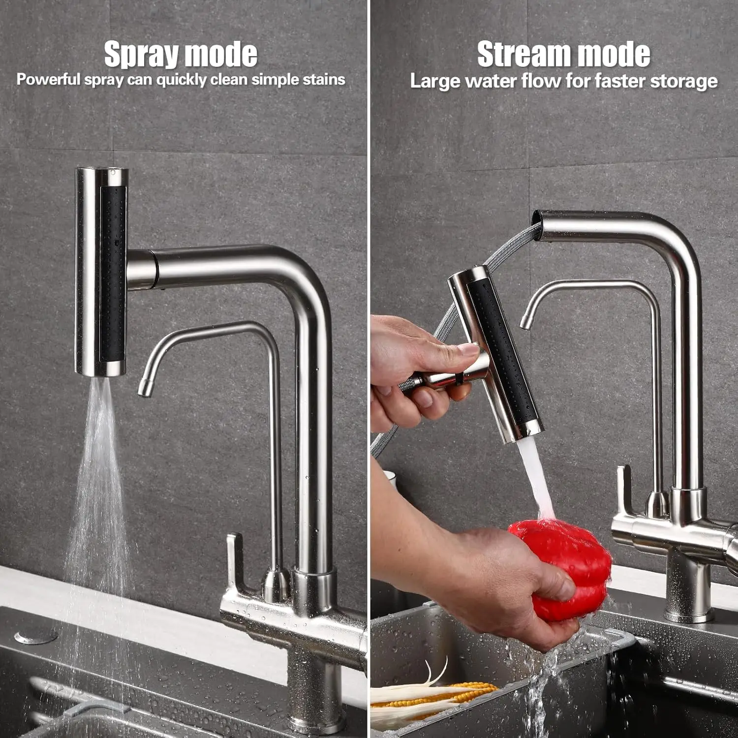 Waterfall Touch Filter Kitchen Faucet Quality Brass Hot Cold Kitchen Sink Mixer Tap 3 Ways Pure Water Touch on Kitchen Faucets