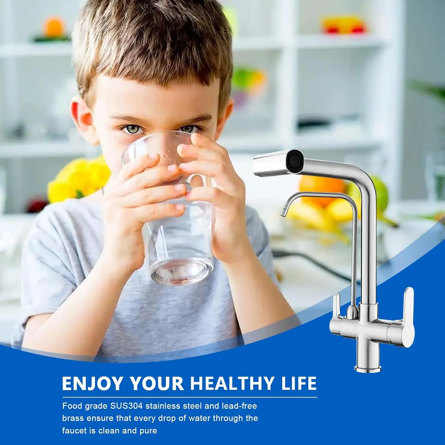 Waterfall Touch Filter Kitchen Faucet Quality Brass Hot Cold Kitchen Sink Mixer Tap 3 Ways Pure Water Touch on Kitchen Faucets