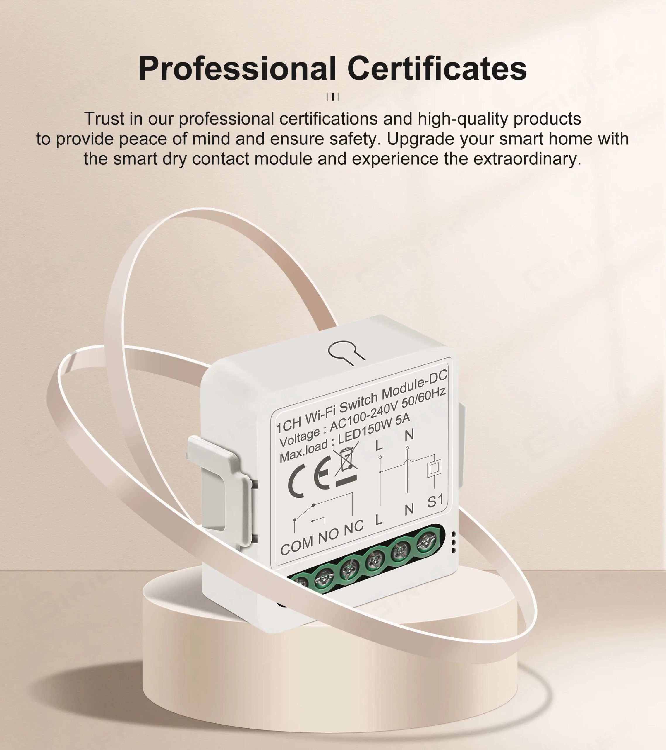 GIRIER Smart Dry Contact WiFi Switch Module Smart Home DIY Breaker Relay DC 12/24V AC 100-240V Compatible with Alexa Google Home