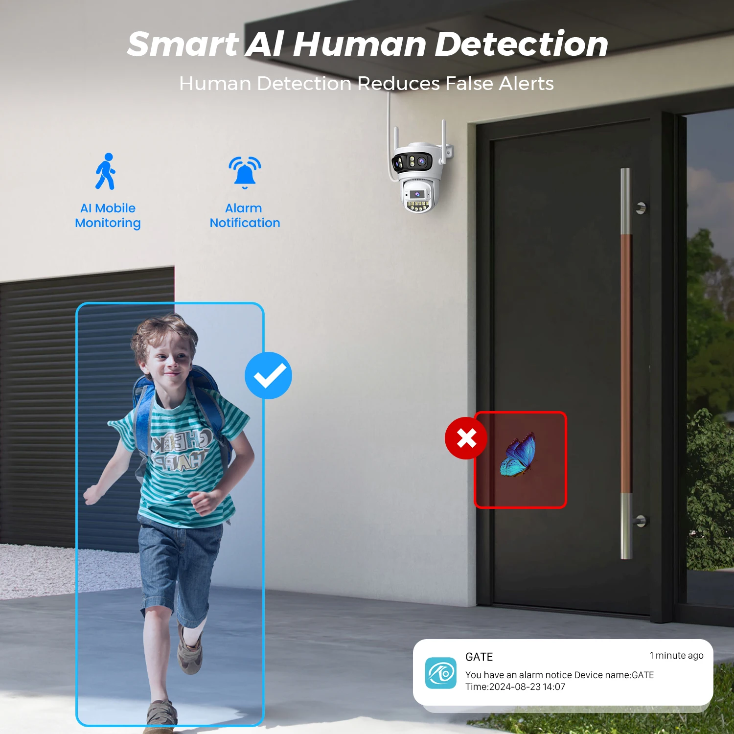 15MP 8K Three Lens Wifi Camera Outdoor Three Screens Video Surveillance Camera 2.4G/5G Night Vision Human Detection Security CAM